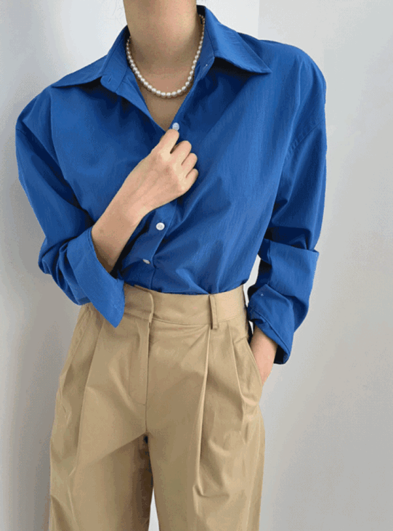 coated collar simple spring shirt